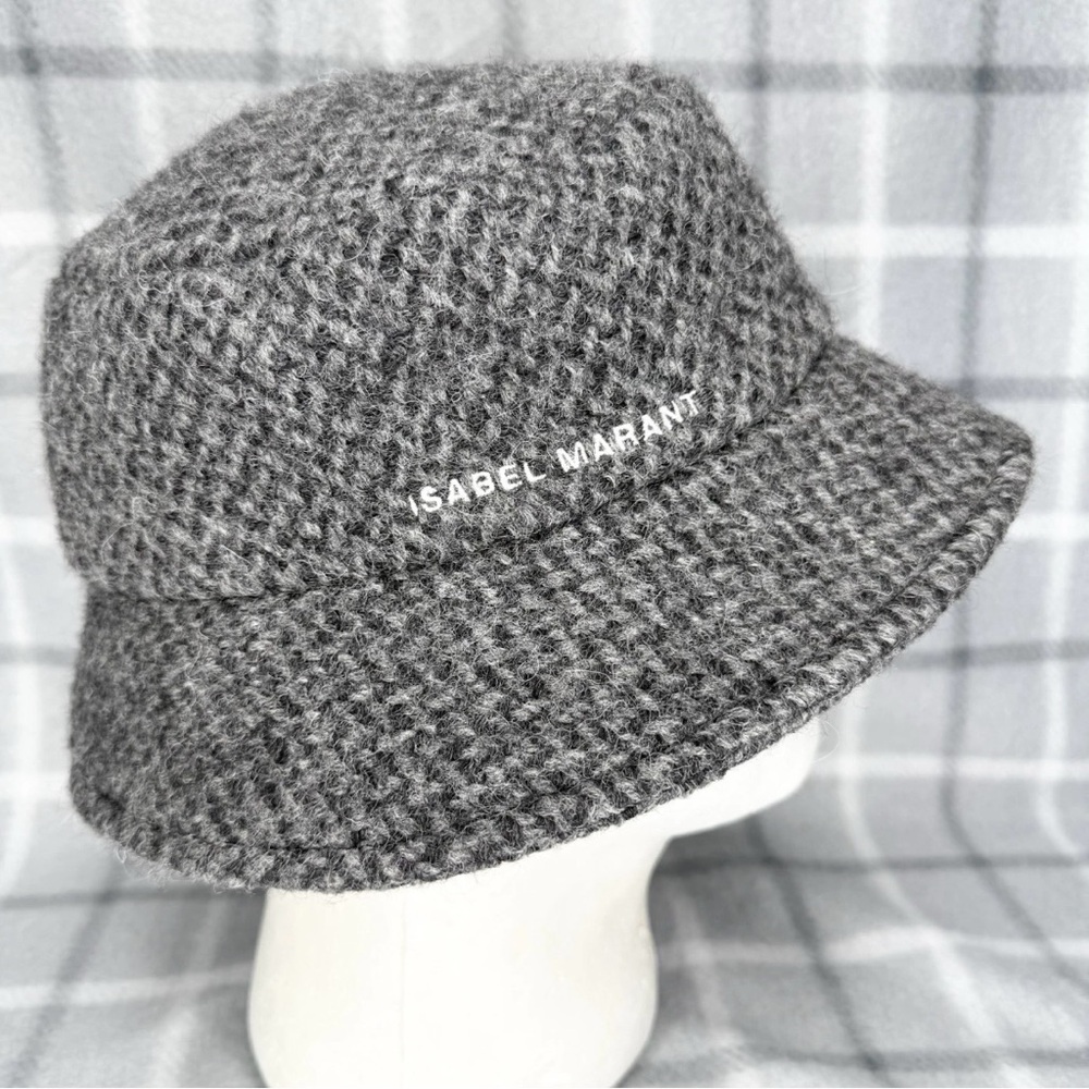 Isabel Marant Bucket Hat Wool Denji Gray Womens Size 58/S Cotton Lined France